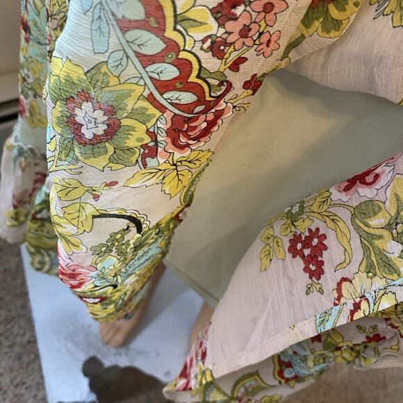 Y2K D Collection Tiered Maxi Skirt M Floral Cottagecore Fairy Boho Hi Low Beach - Picture 8 of 8